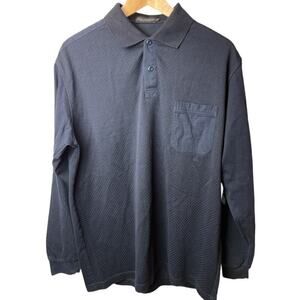 Delicron Men's Long Sleeve Cotton Blend Shirt Navy XXL